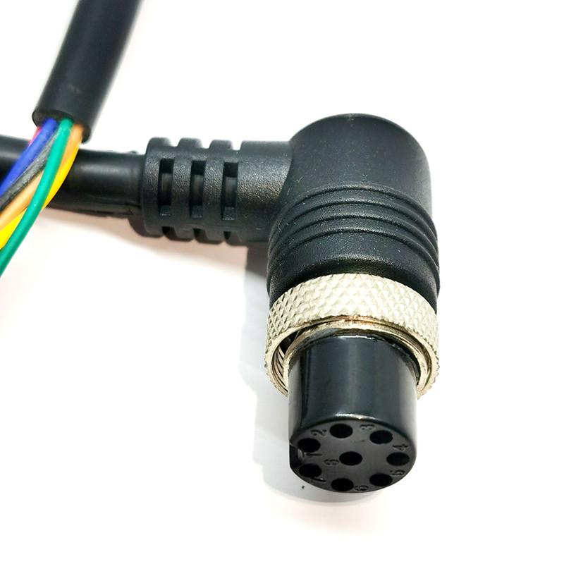 8 Pin iP65 Car Waterproof Connector Right Angle Head Male To Female