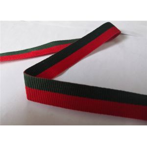 1cm Custom Jacquard Ribbon / Red And Green Polyester Jacquard Webbing