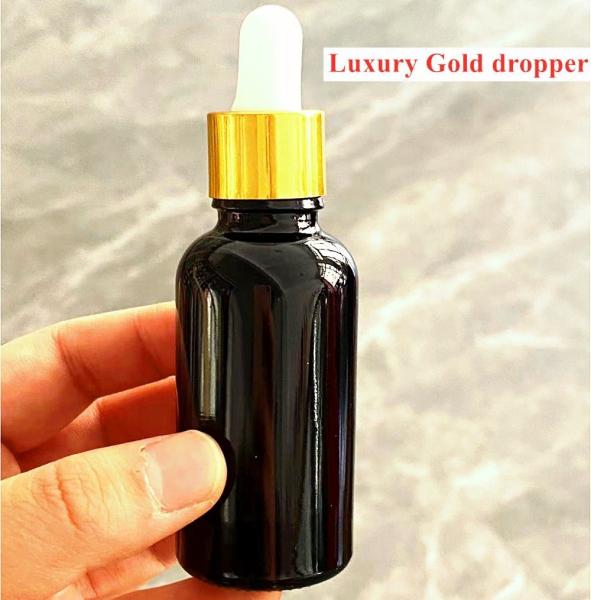 10ml 15ml 20ml 30ml 50ml 100ml Shiny Black Essential Oil Cosmetic Glass Dropper