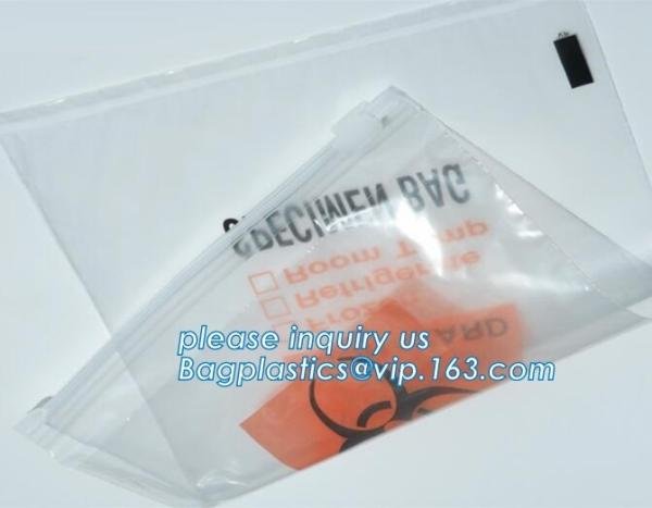 6x9 Lab k specimen kangaroo bag biohazard medical reclosable plastic bag,