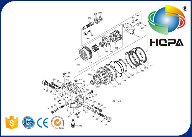 K9008310 Travel Motor Seal Kit for Excavator DOOSAN DH215-9 DX225LC-5