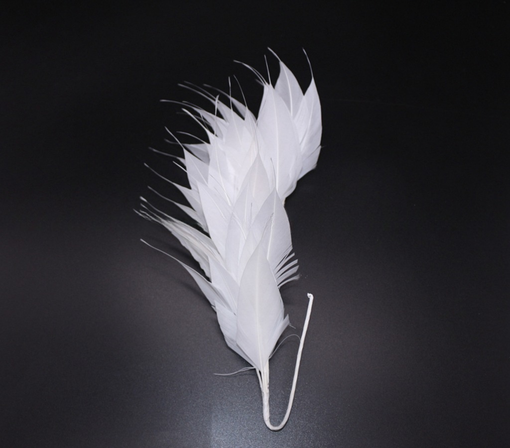 Dyed Pattern Goose Feather Flower Mount with Wire Accessory Durable Construction