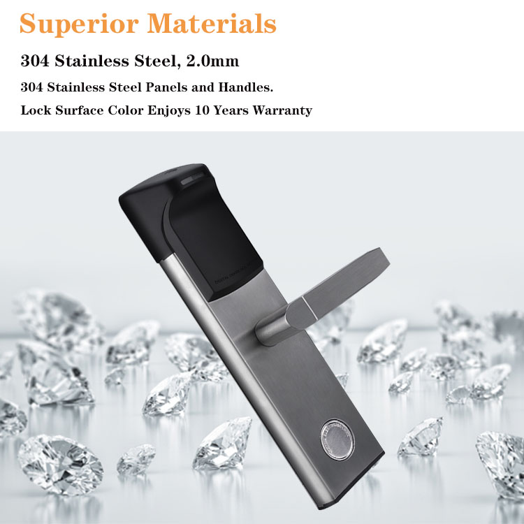RFID Card Smart Hotel Lock / 304 Stainless steel RFID Digital Door Lock