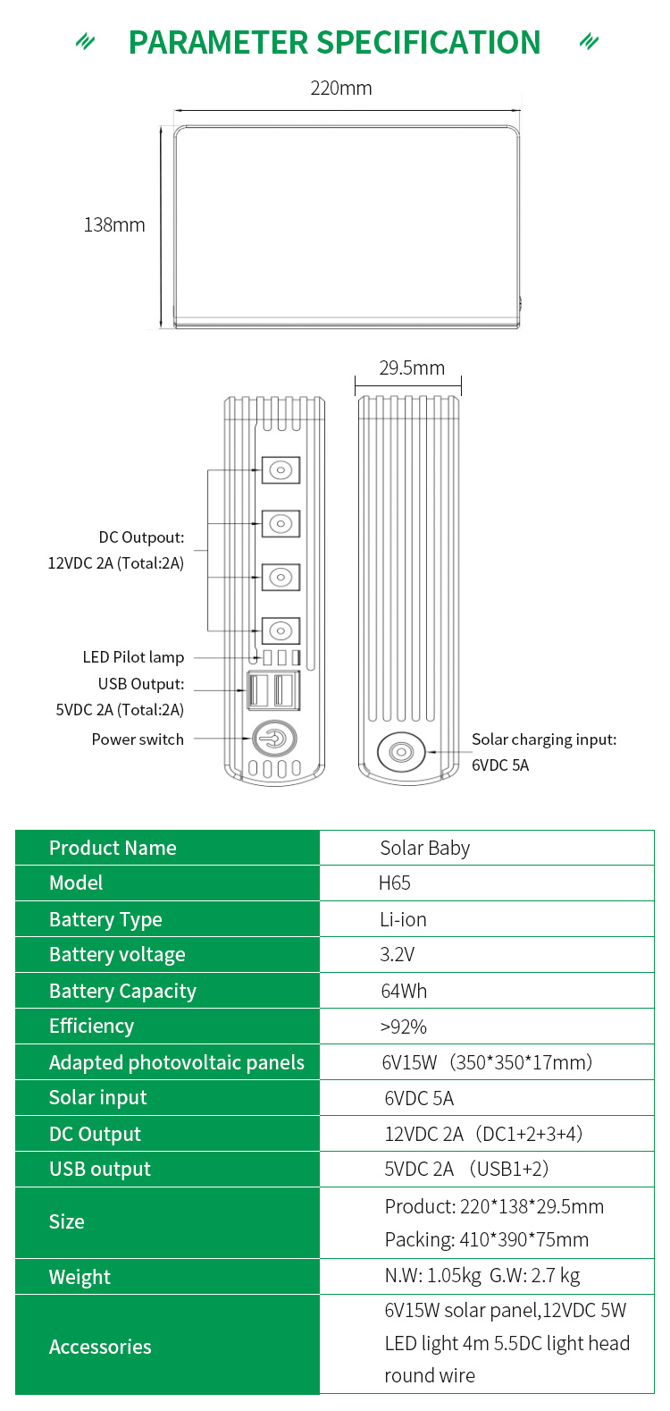 Outdoor 64Wh Portable Power Station Supply For Camping