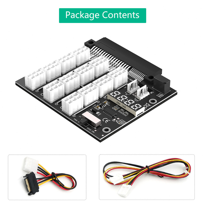 Upgrade Version ATX 12x 6Pin Breakout Board With Flash LED For Dell Brand PSU And Bitcoin Mining