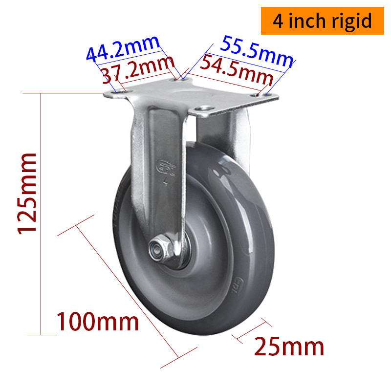 Zinc Coating Light Duty Casters Grey 4 Inch Chair Casters 364P-76