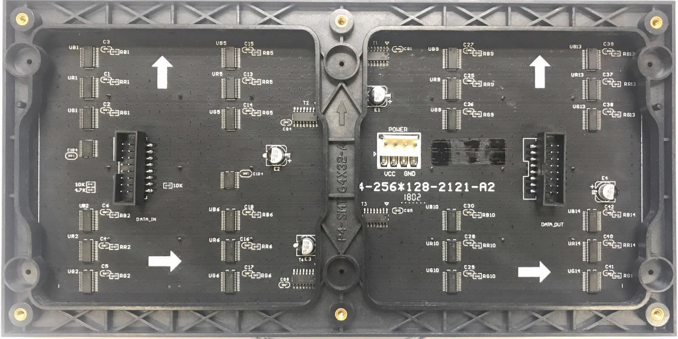 P4 HD SMD LED Display Module 256*128mm Advertising 250W/㎡ Ave Power Consumption Shenzhen Factory