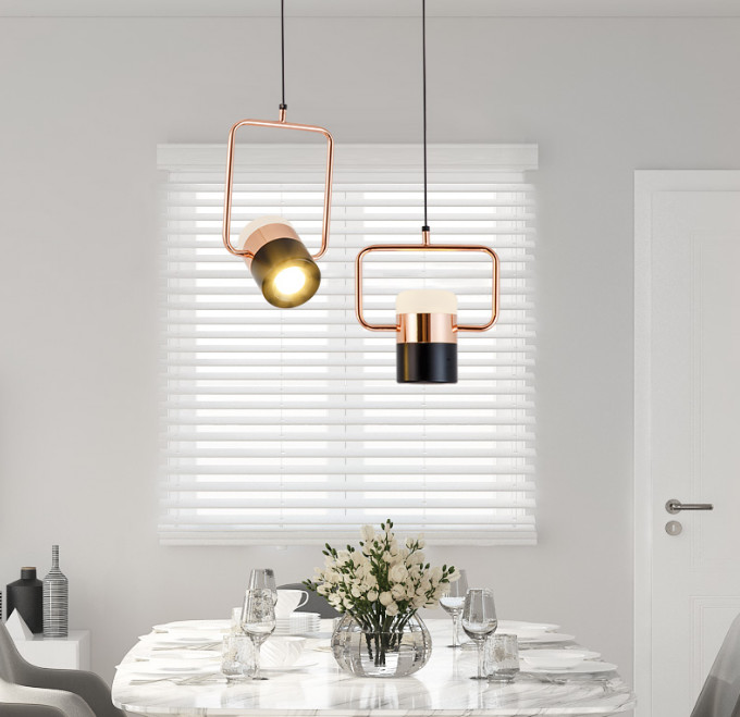 Led Pendant Lights Plated Rose Gold Iron Small Hanging Lamps Dining Room Bedroom Light Fixture