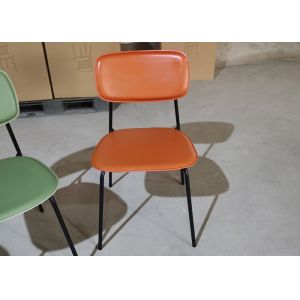 Gold Plating Leg PU Dining Chairs saddle Dining Table Set Upholstered Chairs