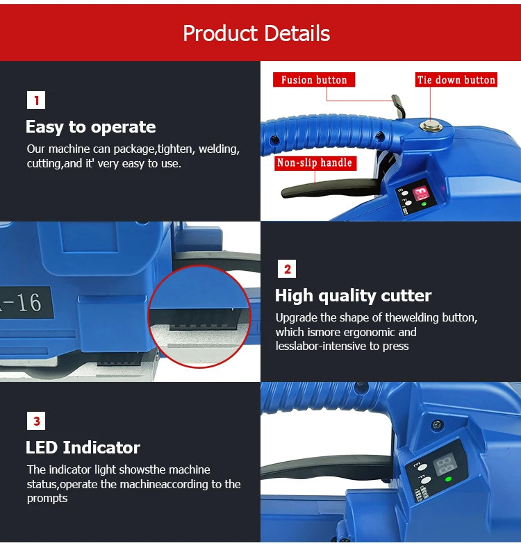 CE Industrial Packing Machines Voltage 18V Electric Banding Machine