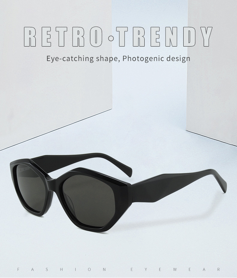 Big Size Acetate Frame Sunglasses Irregular Frame Sunglasses TAC Lens For Women