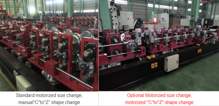 Automatic Building Material C U Z Steel Purlin Profile Roll Forming Machine