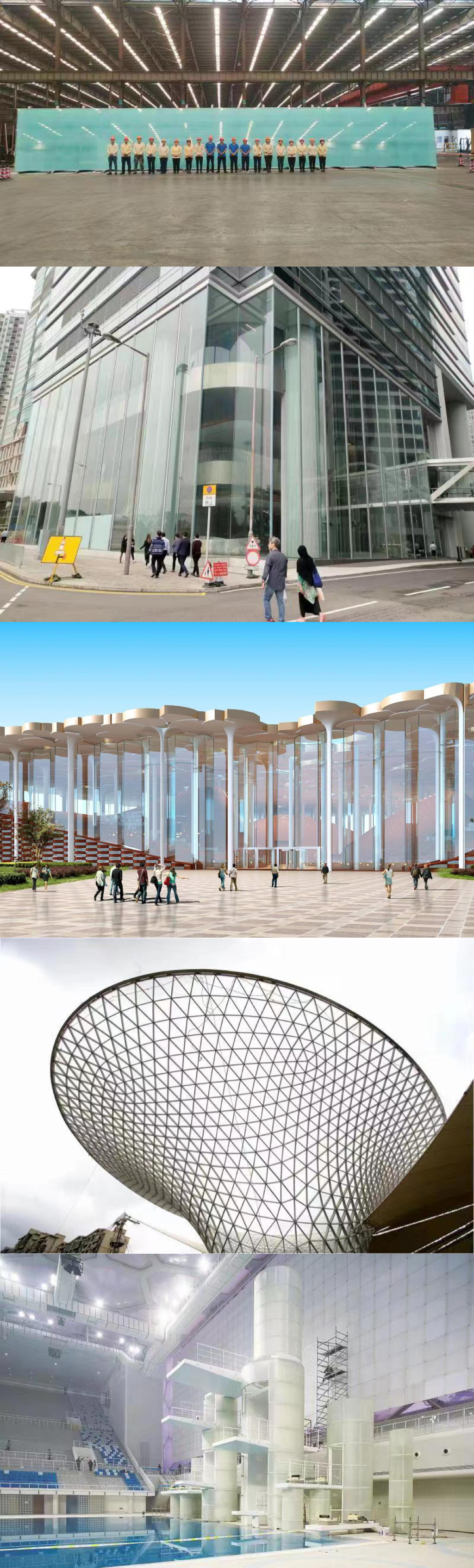 3mm 4mm 6mm 8mm 10mm tempered shatterproof glass Clear Flat Building