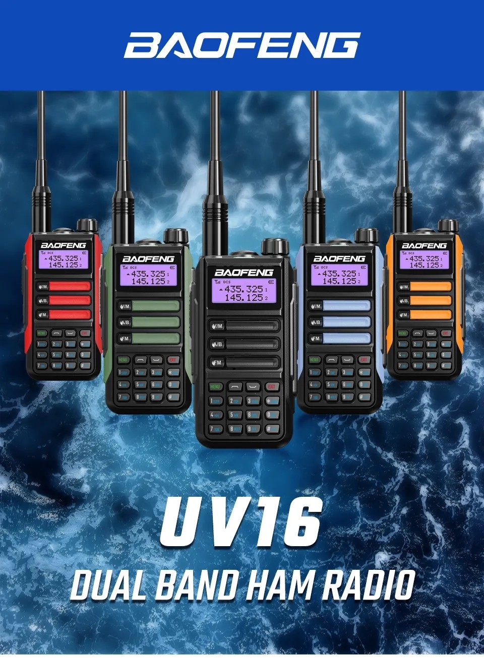Waterproof High Power Antenna Walkie Talkie , 128 Channels Portable UHF Radio