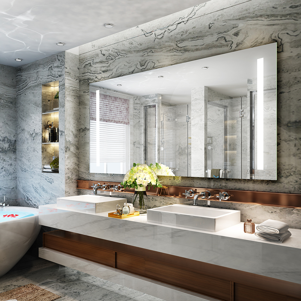 Touch Sensor Led Full Length Mirror Easy Maintenance Bedroom Vanity With Lights
