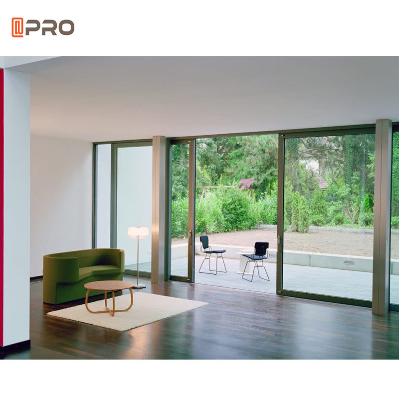 Double Glass Aluminum Patio Sliding Doors Hurricane Proof Impact 4 Tracks
