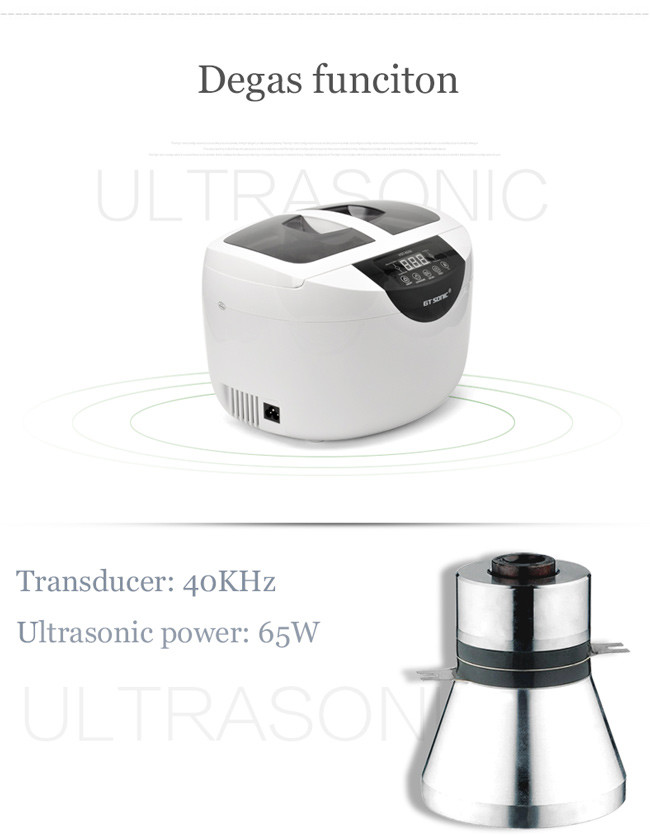 Stainless Steel Diamond Ring Ultrasonic Cleaner 2.5 Liter SUS304 Tank ABS Housing