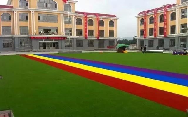 Purple White Artificial Grass 25mm Pile Height Several Color Optional