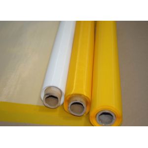  White / Yellow Polyester Monofilament Screen Fabric Mesh For Textile Plain Weave Type Manufactures
