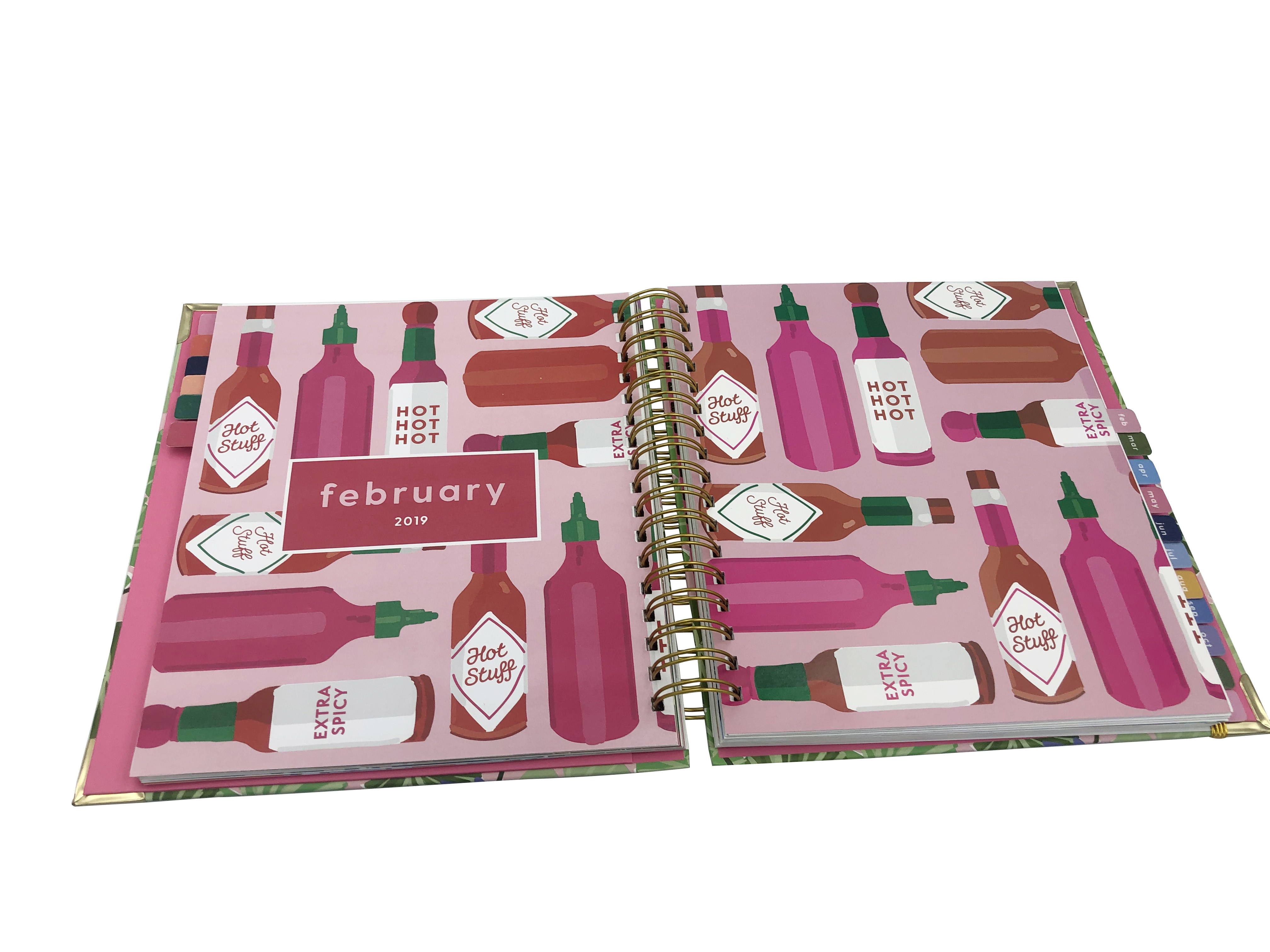 Weekly Monthly Spiral Paper Notebook OEM Personalised Hard Cover Organizer 8.25 X 6.25inches