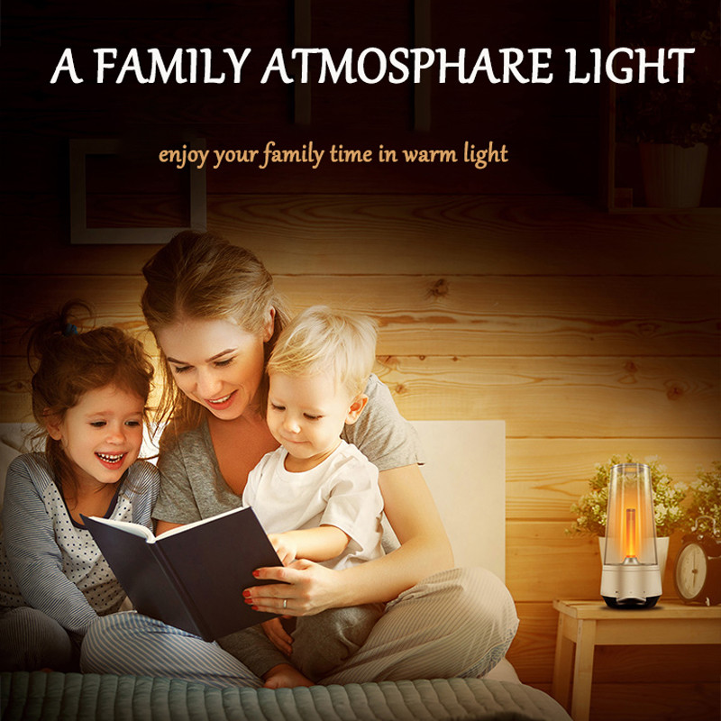 Music Playing Bluetooth Speaker Lamp BT4.2 Flame Atmosphere Speaker
