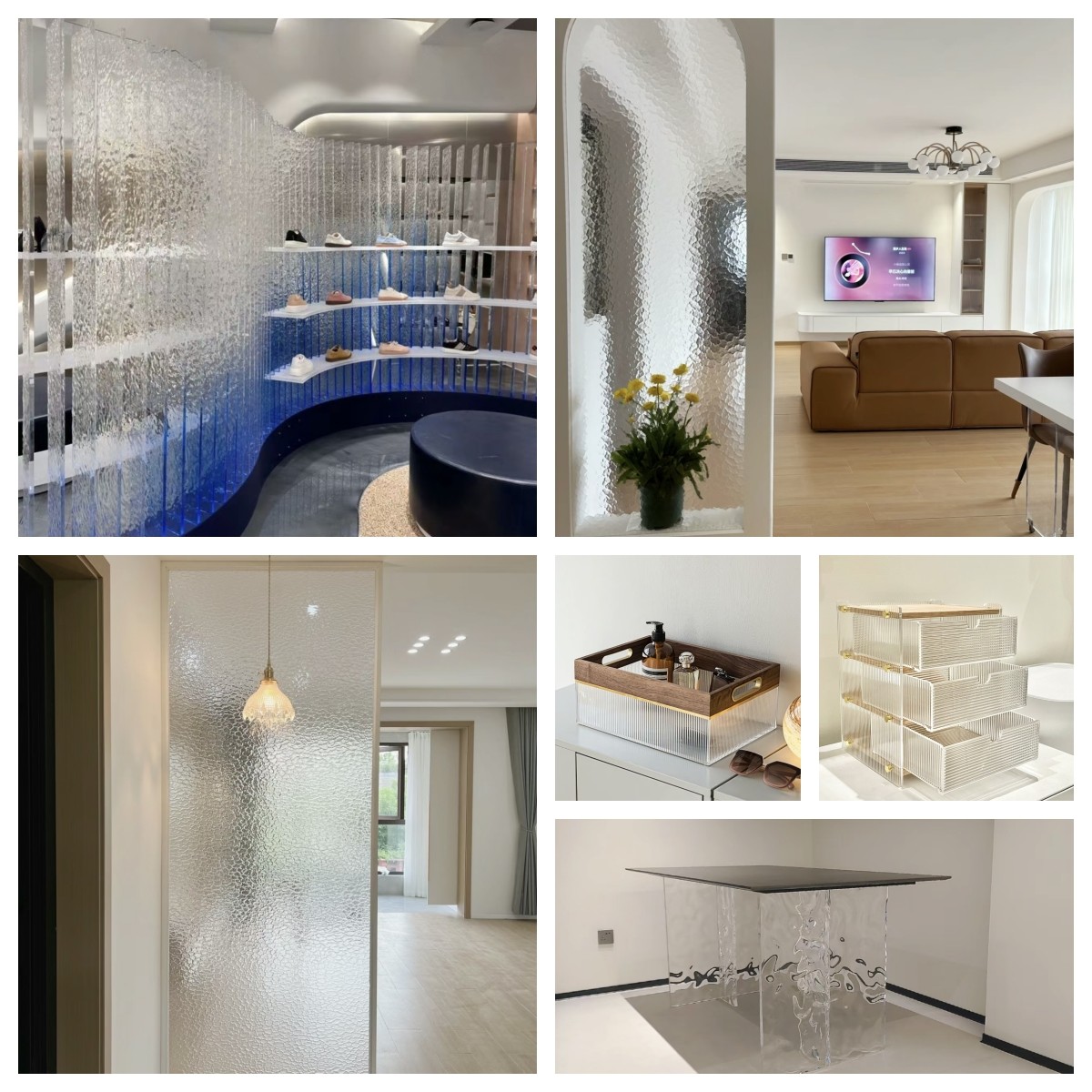 Reeded Decorative Pattern Grey Acrylic Perspex Sheet in 1220*2440mm for Interior Decoration