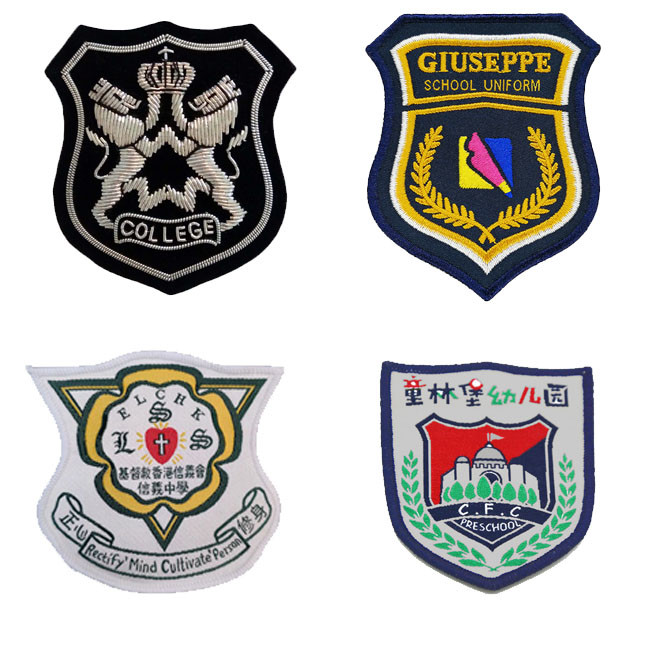 Eco friendly 25mm 3D School Uniform Logo Patches Heat Cut Border