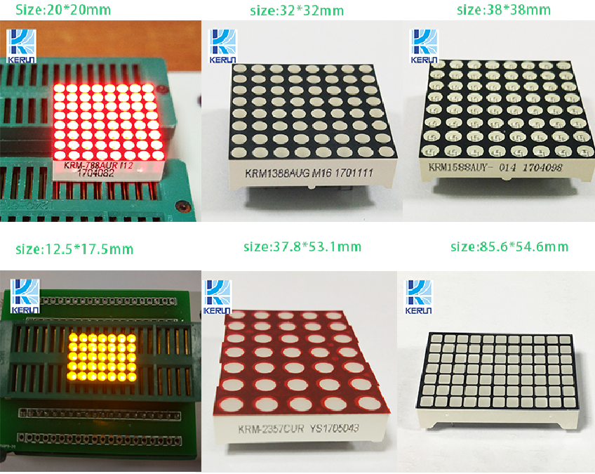 RGB 1.7mm Diameter Pitch 16x16 P2.5 Dot Matrix LED Display