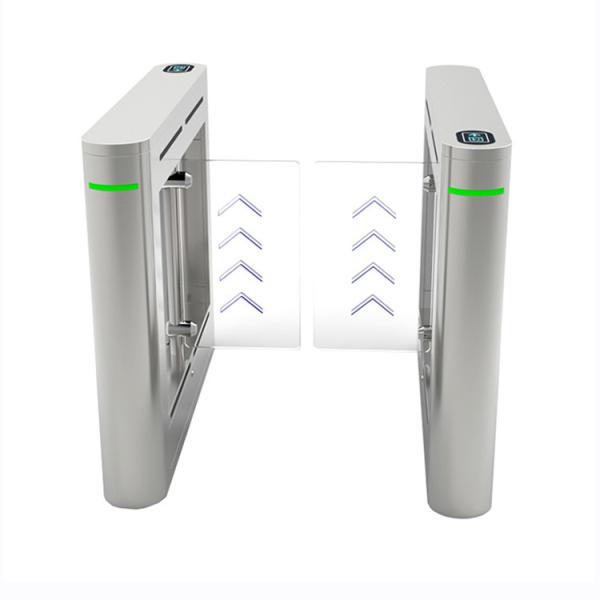 High Safety Glass Swing Turnstile Barrier Facial Recognition Fingerprint Access