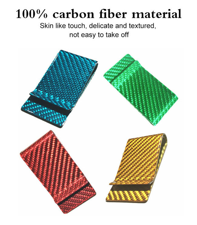 Multi Color Thermal Shock Resistant Real Carbon Fiber Money Clip