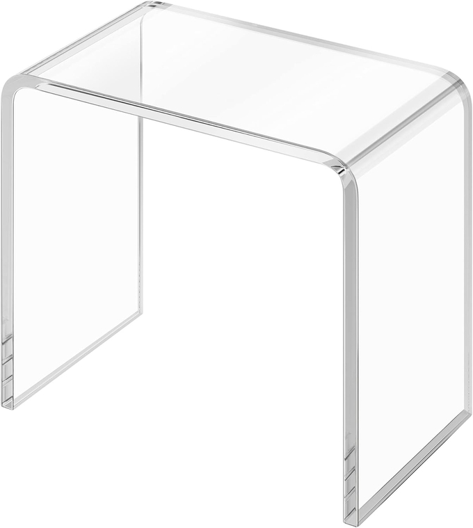 High Transparency Acrylic Side Table U Shape Multipurpose Use Lucite Coffee Table