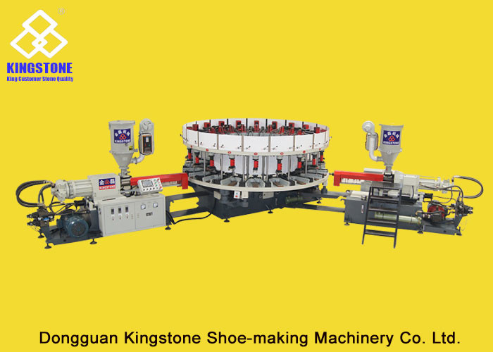CE SGS 2-3 Workers PVC Shoes Making Machine With Upper Lasting / 30-35kw/H