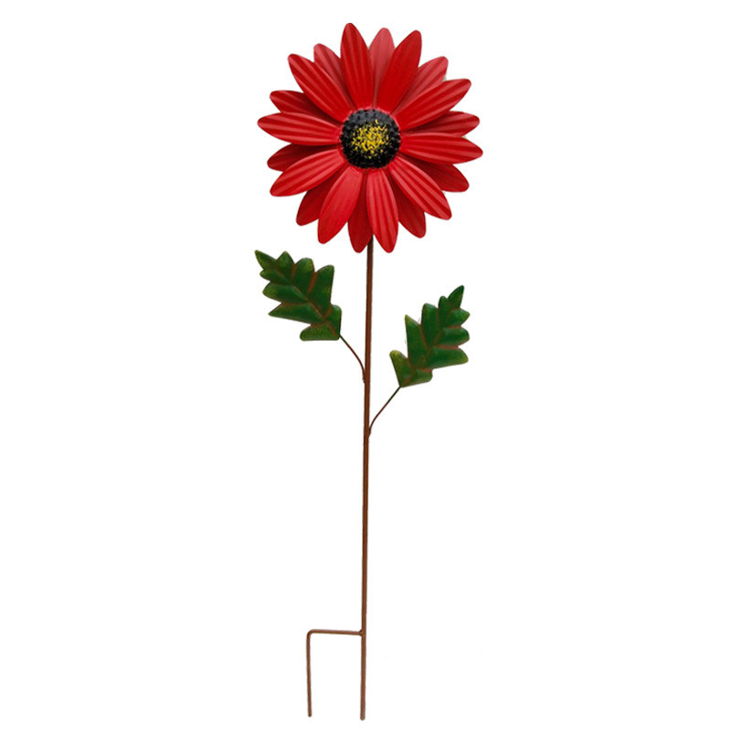 Sunflower Windmill Metal Pinwheel Garden Stake Wind Sculptures for Balcony Patio Lawn Decoration Outdoor Yard Ornament