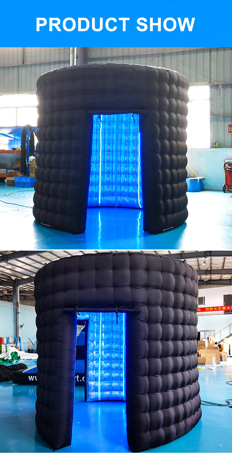 Pop Up Photo Booth Enclosure LED Inflatabl Booth Customized Size 3*2.7 M