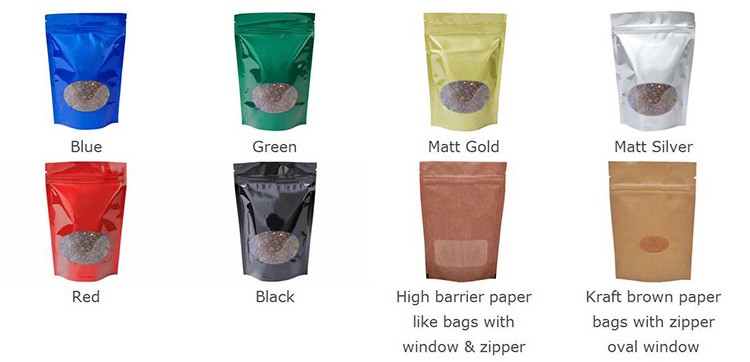 Custom printed reusable standing k bags for cookie chips