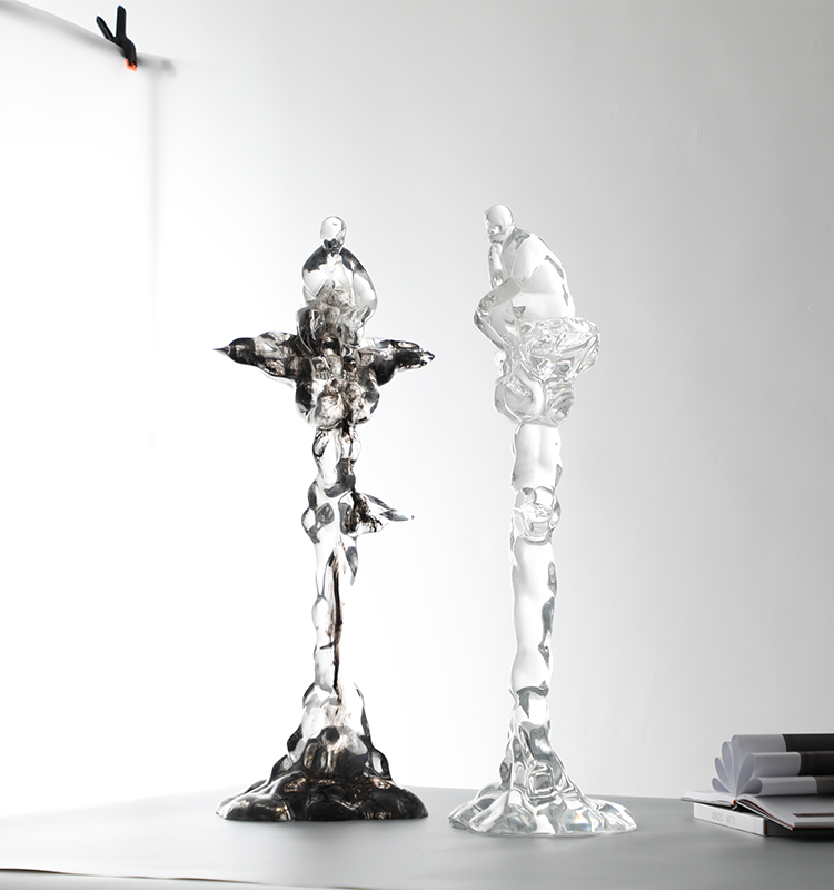 Customize decorative PMMA acrylic resin sculpture crafts for arts gallery