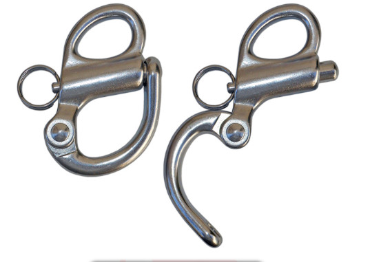 PAIR OF 316 STAINLESS STEEL FIXED SNAP SHACKLE