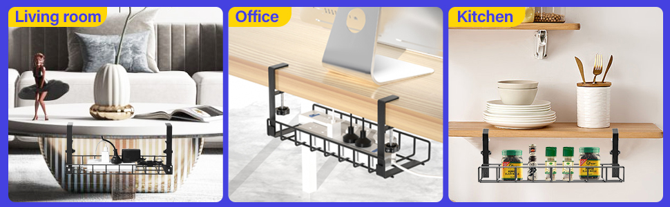 1mm Thickness Under Desk Cable Management Tray Wire Organizer with Power Coated Finish