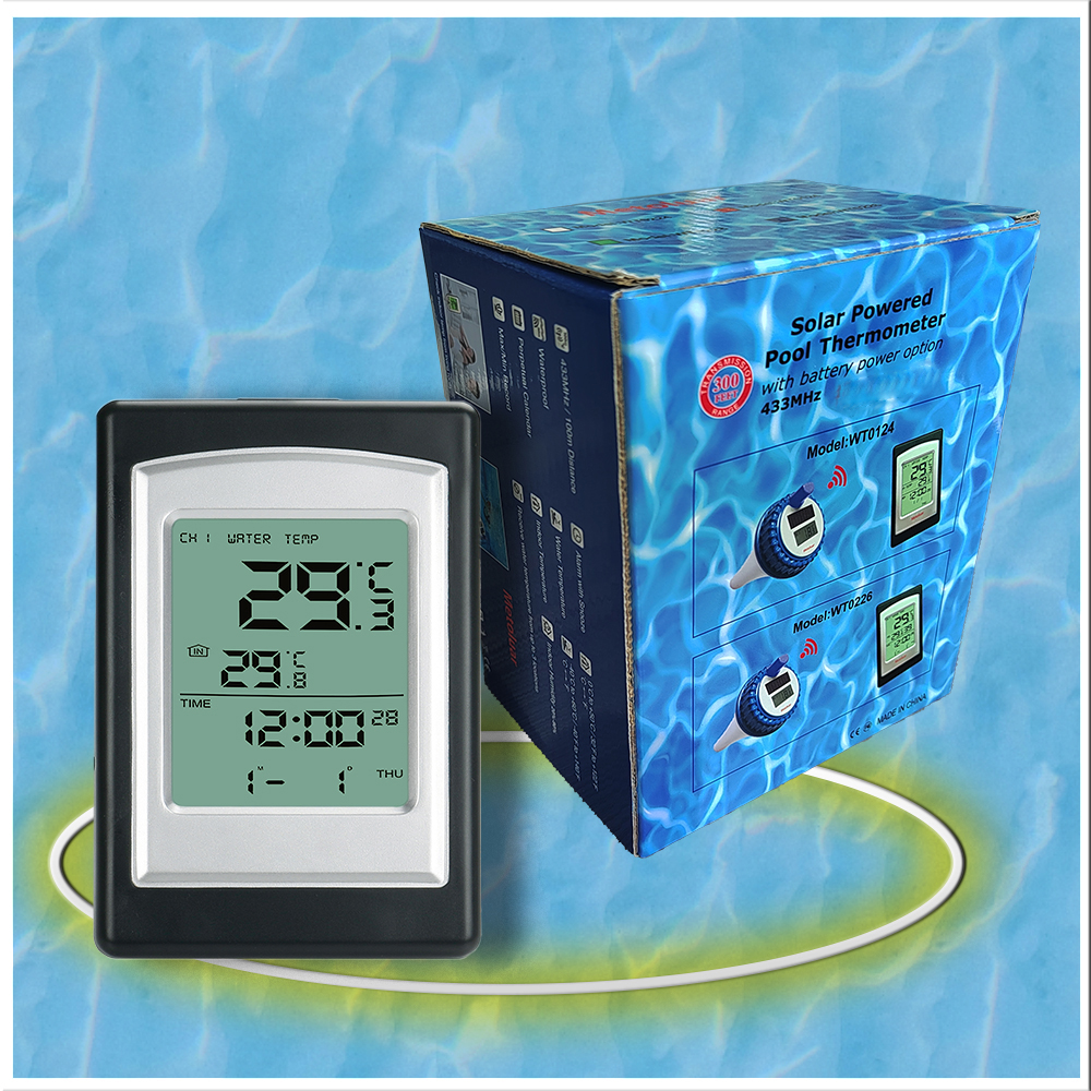 Remote Wireless Floating Pool Thermometer With Solar Energy Power Supply And Display