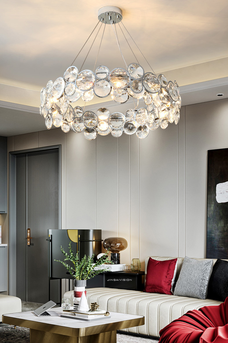 Modern Ring Led Chandelier For Living Room Luxury Glass Hanging Lamp(WH-MI-315)