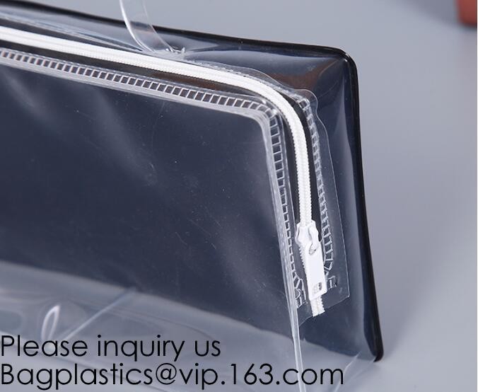 Makeup Bag Cosmetic Bag Travel Toiletry Bag Waterproof Makeup Zipper Portable Transparent Pouch Set - Black, bagease pac