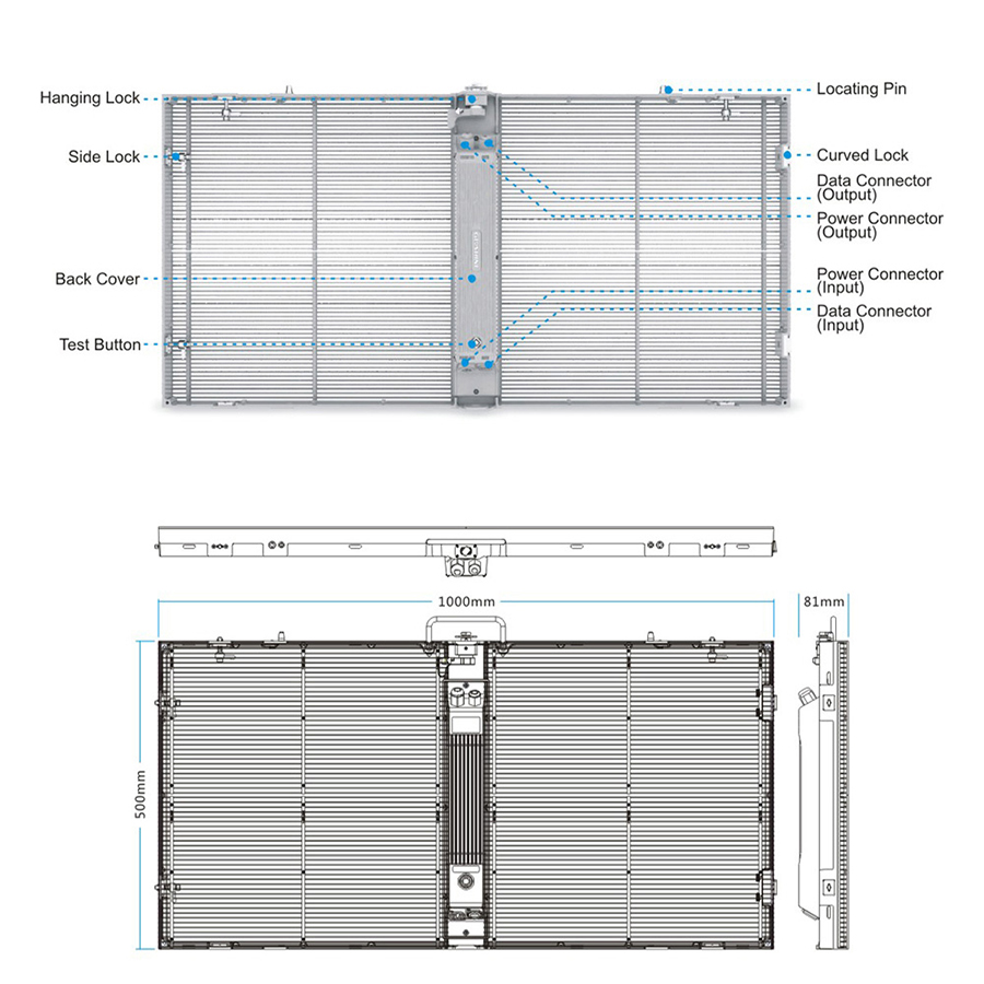 Gloshine LC7.81 Outdoor transparent led diplay and led glass display