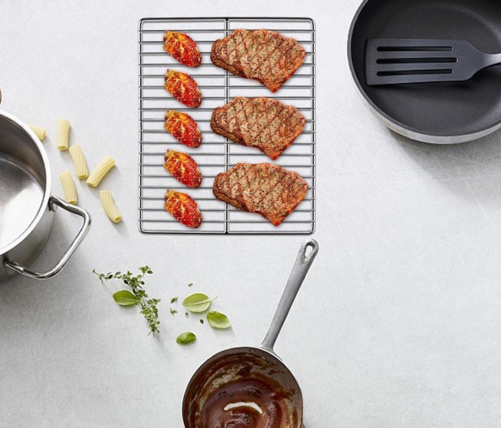 Non Stick Barbecue Wire Mesh , Grill Metal Mesh Heat Resistance