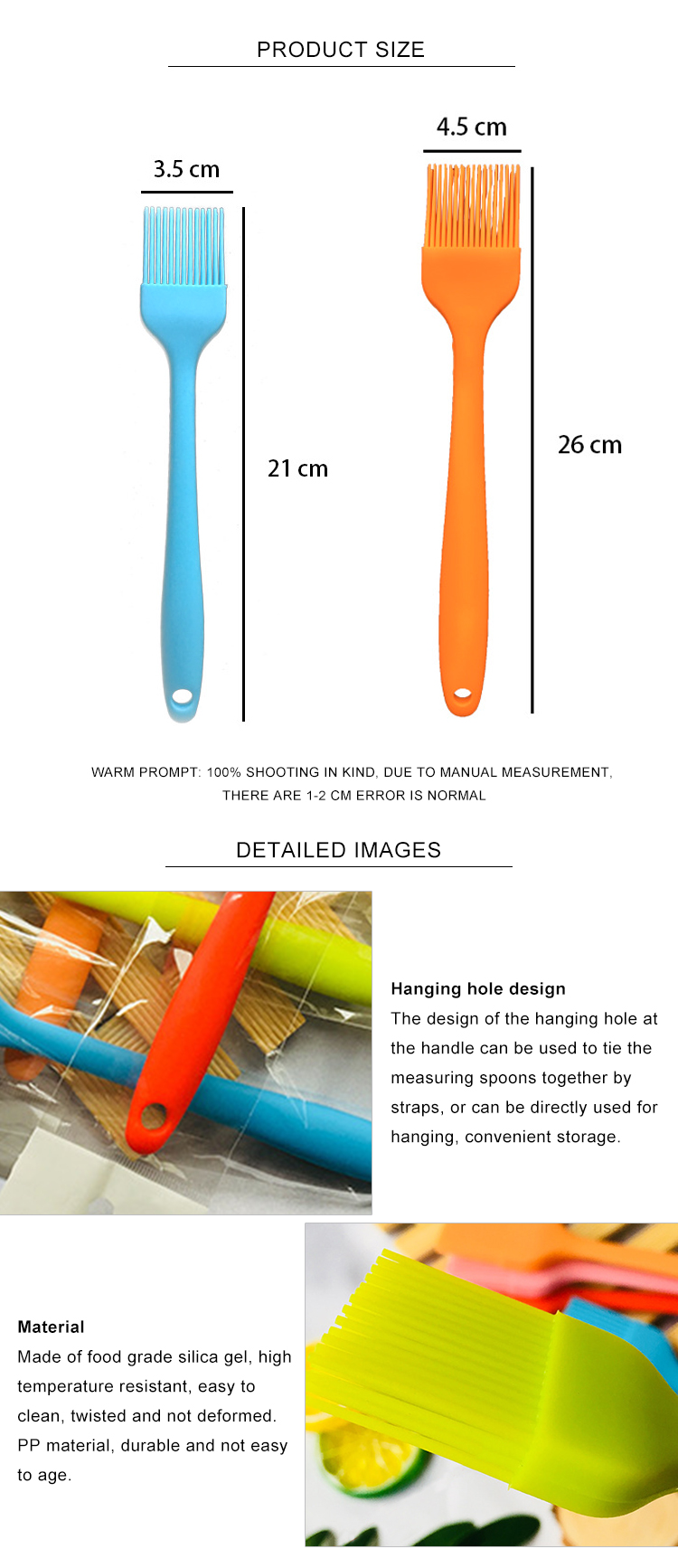 Sustainable Heat Resistant Silicone Pastry Oil Brush