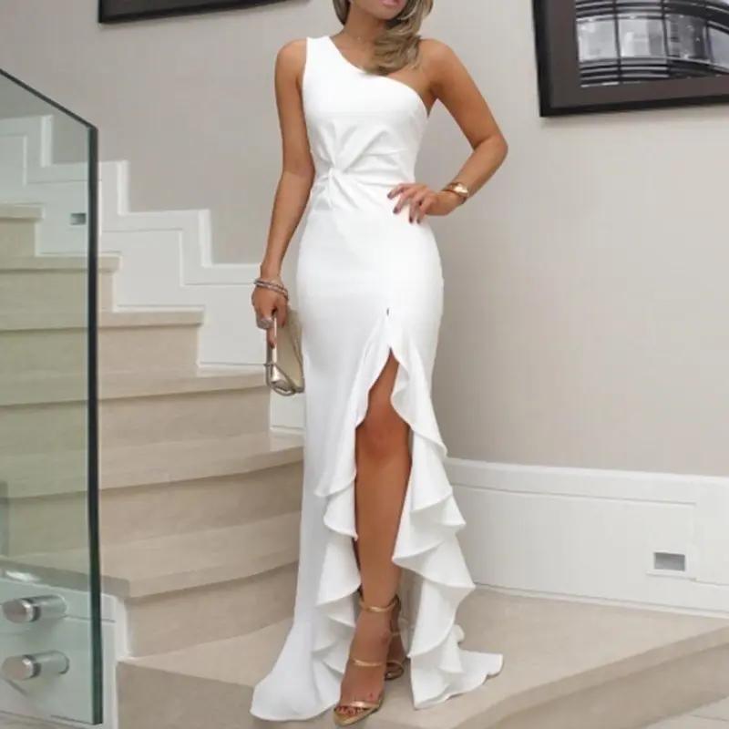 Club Formal Evening Party Dresses off Shoulder Solid Women Swing Dresses Clothings