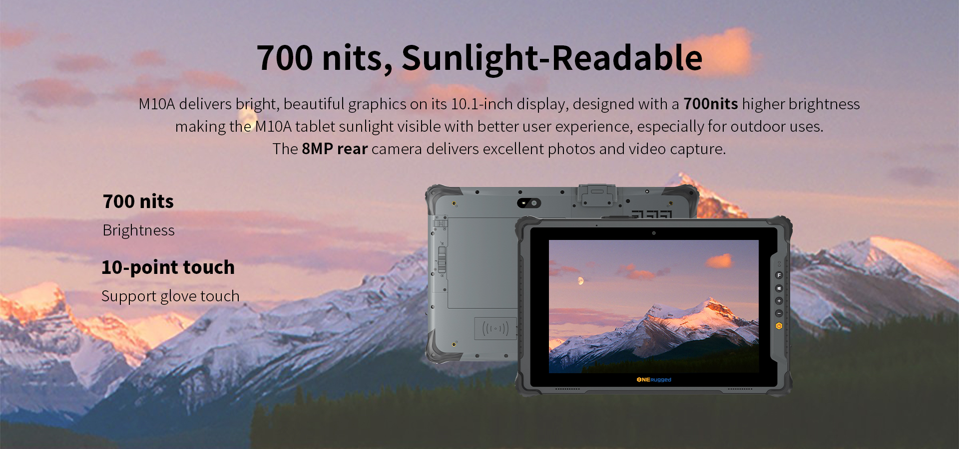 ONERugged M10A A Portable Touch Screen IP65 Tablet with Fingerprint and RS232 Multimedia