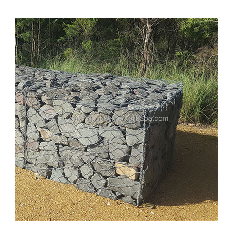 Steel Woven Gabion Baskets For Retaining Wall And River Construction