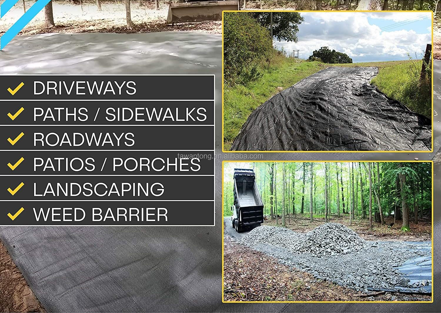 Geotextile Type Woven Geotextiles 200g /M2 for Road Construction