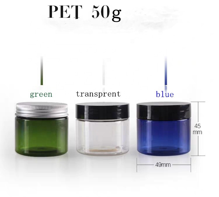 Round Frosted PET Amber Cosmetic Jars 49*45mm Metallization
