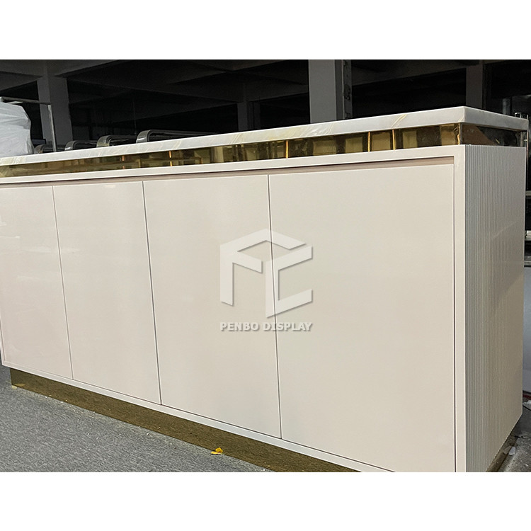 Modern Custom Ladies Garment Shop Display Counter Stainless Steel Material
